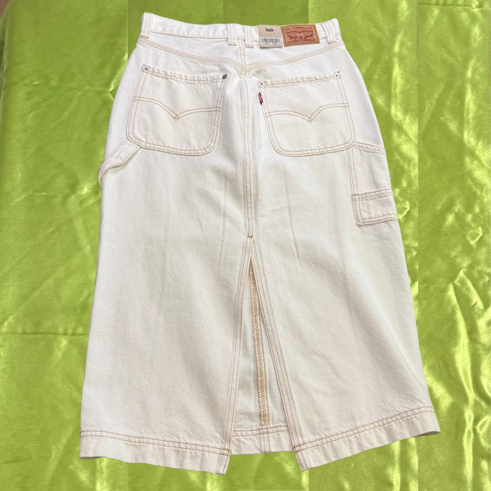 Levi’s Cream Jean Midi Skirt - Picture 2 of 8